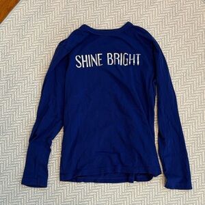 Crewcuts Kids Long Sleeve Tee - Blue with Silver Shine Bright Print